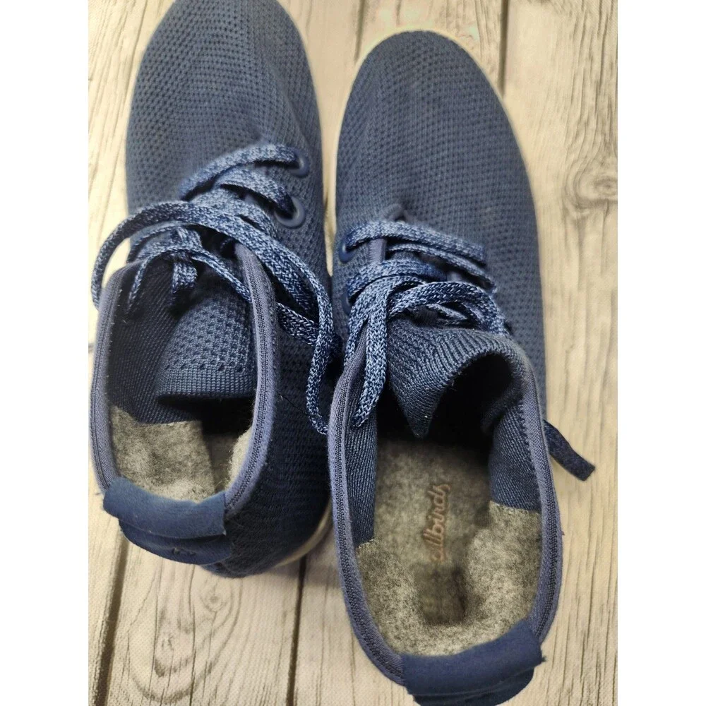 ALLBIRDS Tree Toppers Mens 10 High Top Knit Shoes Sneakers Navy Blue Lightweight